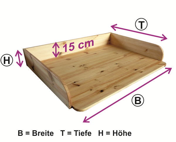 Größe Wickelaufsatz Tisch/Kommode Holz