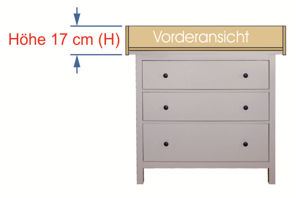 Wickelaufsatz für Kommode Größe