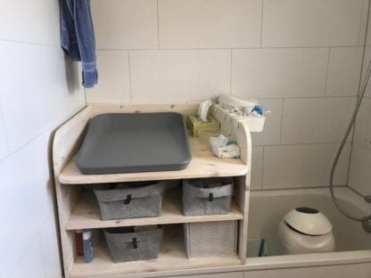 Aufsatz für Badewanne zum Wickeln in Holz