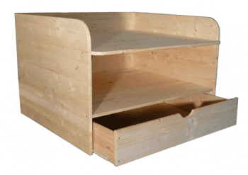 Wickelaufsatz aus Holz mit Schublade