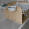 Wickelaufsatz für Badewanne mit Ablage aus Holz