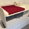 Wickelaufsatz für Badewanne mit Schublade und Ablage oben aus Holz in weiß