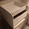 Wickelaufsatz für Badewanne mit Schublade und Ablage unten aus Holz