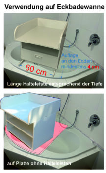 Wickelaufsatz auf Eckbadewanne