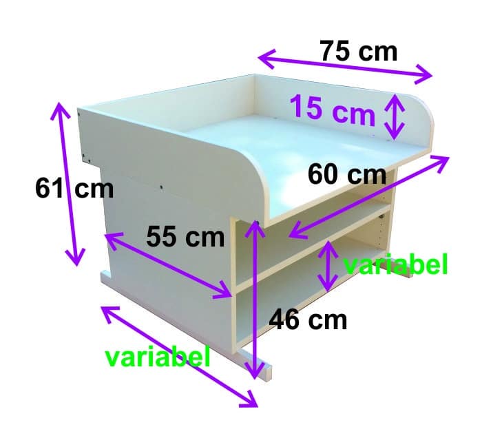 Maße Wickelazufsatz Badewanne - Ablage
