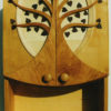 Schränkchen mit Ovalspiegel aus Holz - sehr hochwertig