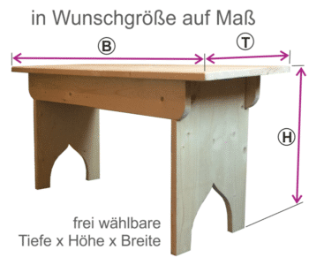 Maßanfertigung Holzbank Holztisch